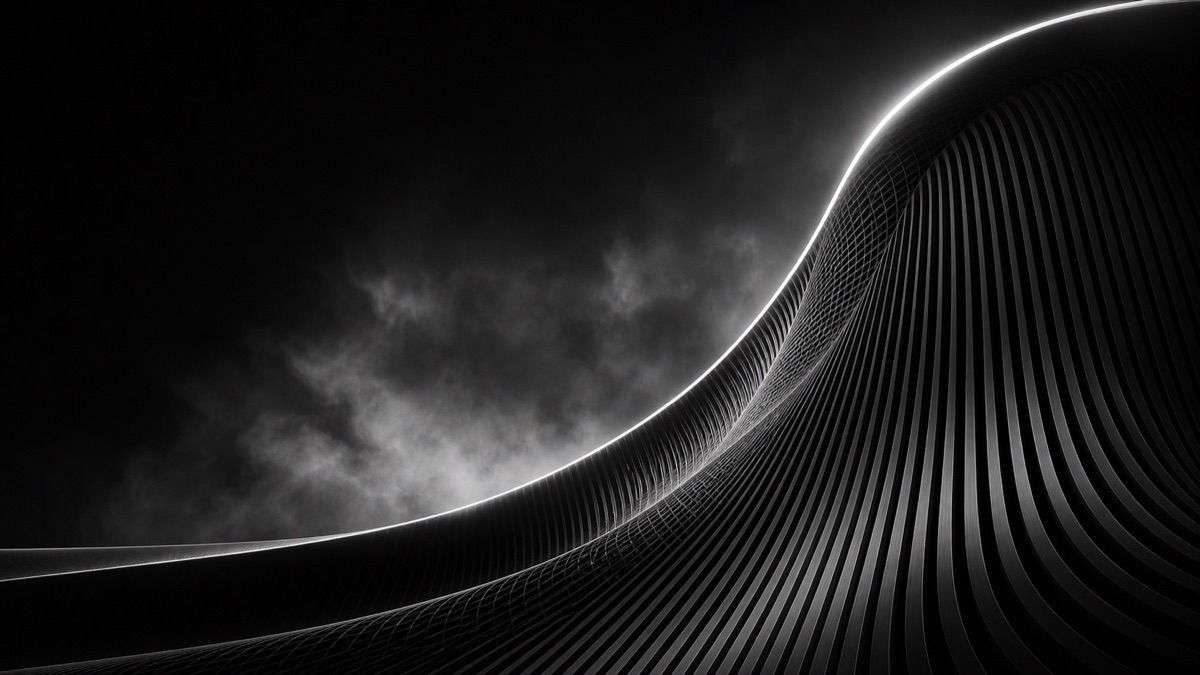 Monochrome parametric surface representing real-time 3D systems